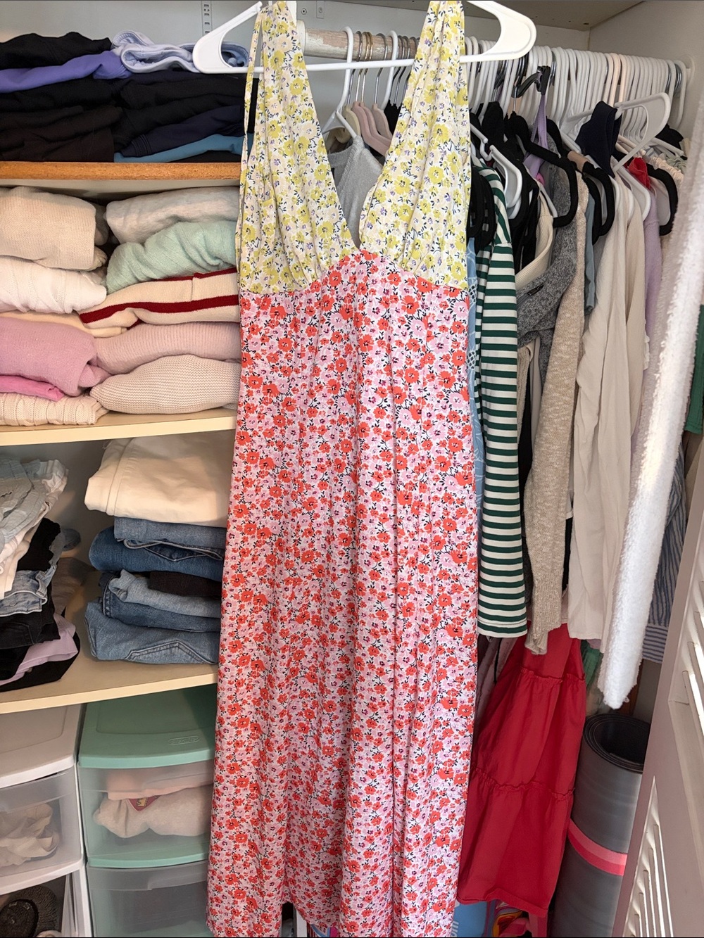 Amazon Floral V-Neck Jumpsuit - Yellow & Coral